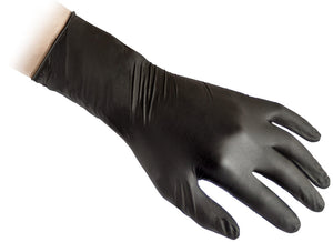 Black Nitrile Gloves - Long Cuff - 8mil